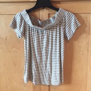 Striped off shoulder top size S